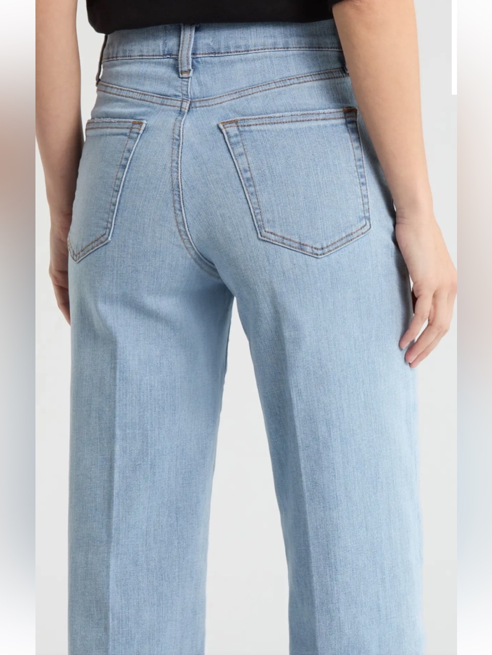 NWT $248 Frame The High Rise Wide Denim Light Blue Jeans Size 25 Stretch - Picture 3 of 14